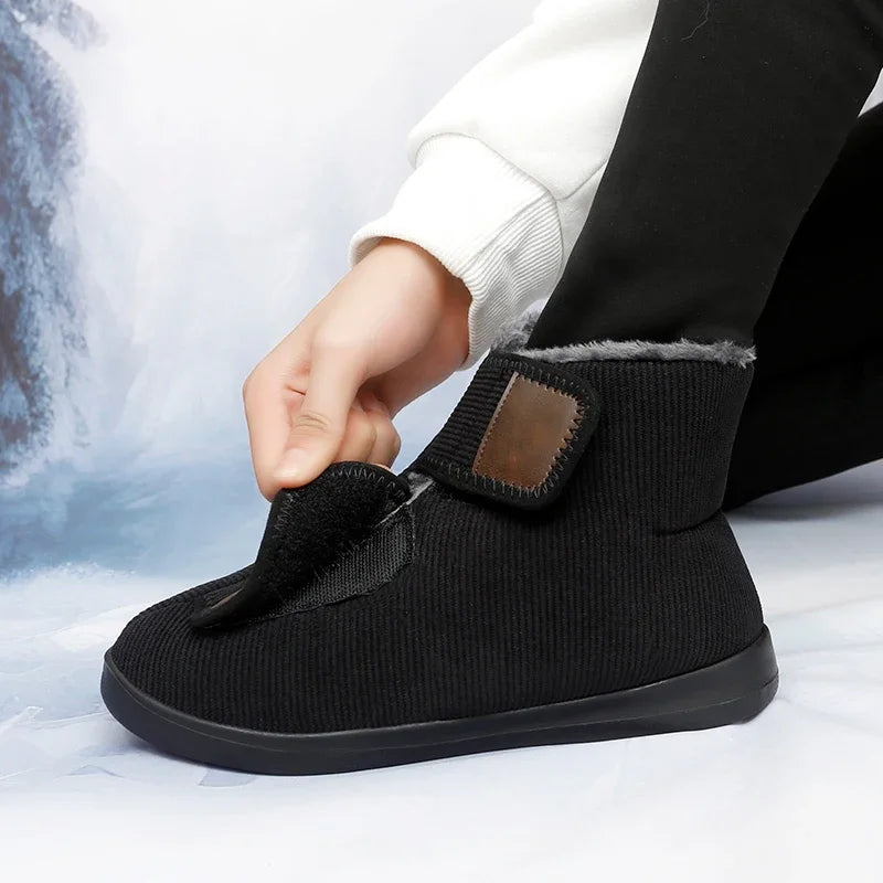 Bottes d'hiver unisexe doublées, fermeture réglable, 35 au 46