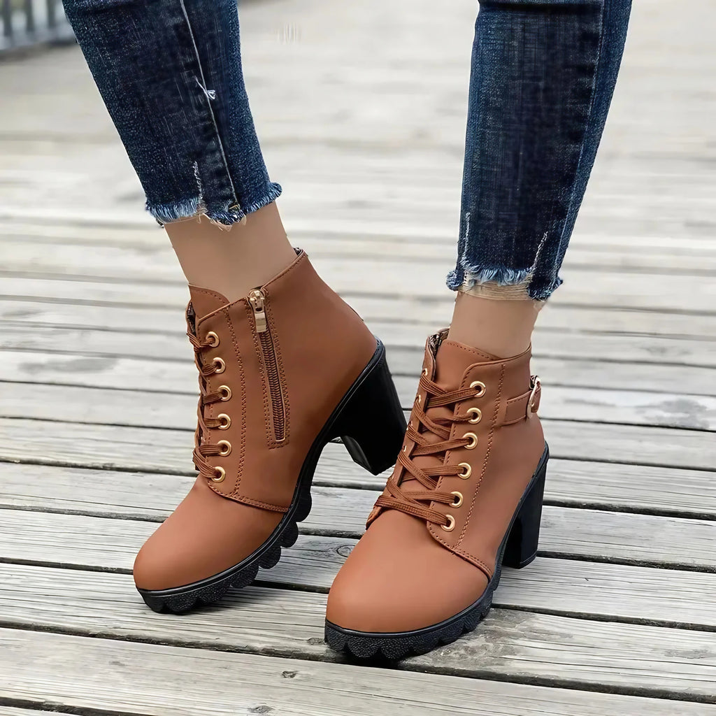 Bottines à talon haut femme, zip latéral, quatre coloris