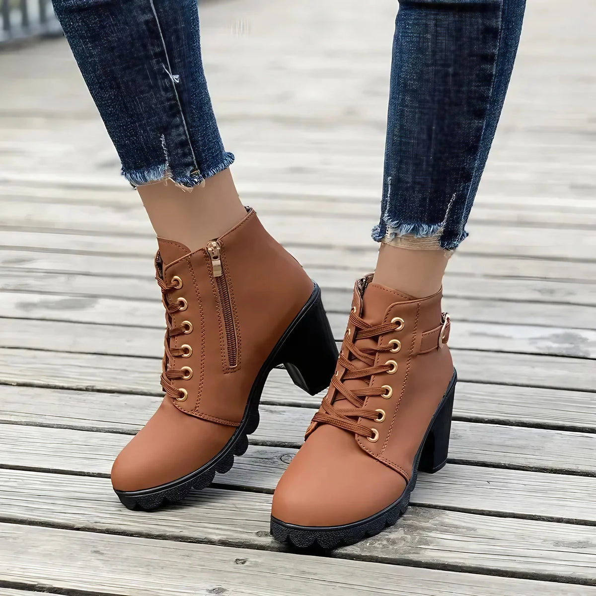 Bottines à talon haut femme, zip latéral, quatre coloris