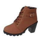 Bottines à talon haut femme, zip latéral, quatre coloris, marron