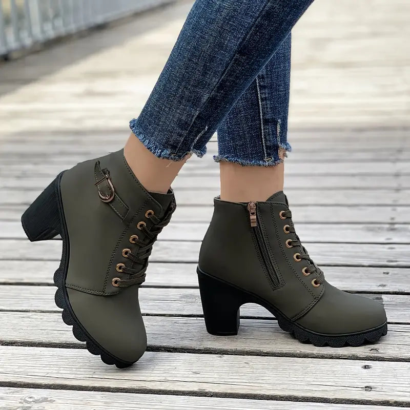 Bottines à talon haut femme, zip latéral, quatre coloris
