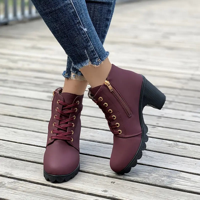 Bottines à talon haut femme, zip latéral, quatre coloris
