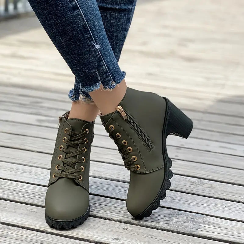 Bottines à talon haut femme, zip latéral, quatre coloris