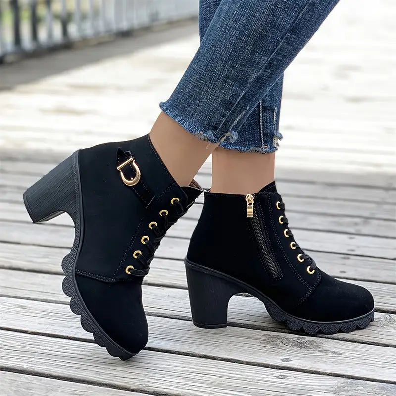 Bottines à talon haut femme, zip latéral, quatre coloris