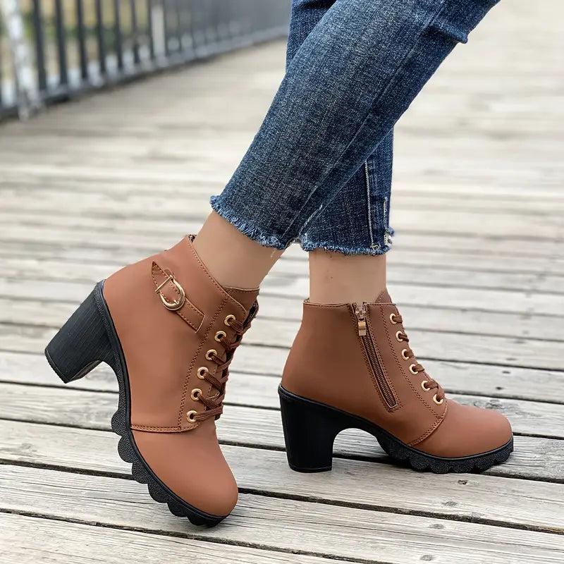 Bottines à talon haut femme, zip latéral, quatre coloris
