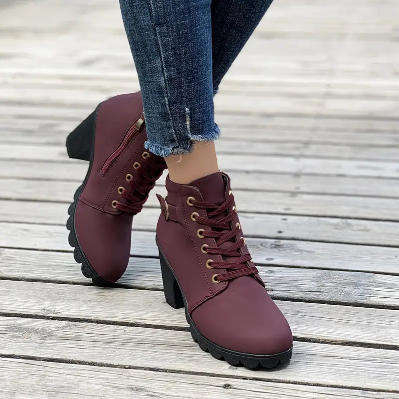 Bottines à talon haut femme, zip latéral, quatre coloris