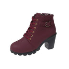 Bottines à talon haut femme, zip latéral, quatre coloris, bordeaux