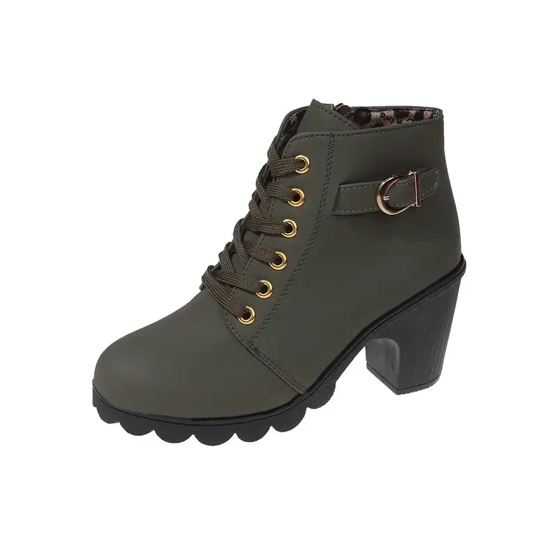 Bottines à talon haut femme, zip latéral, quatre coloris, vert