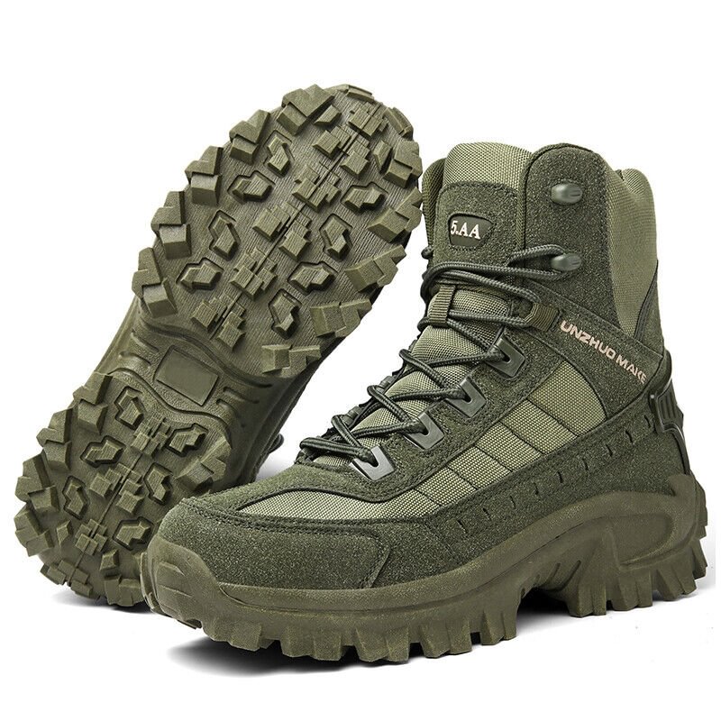 Bottes imperméables montantes à lacets, semelle antidérapante