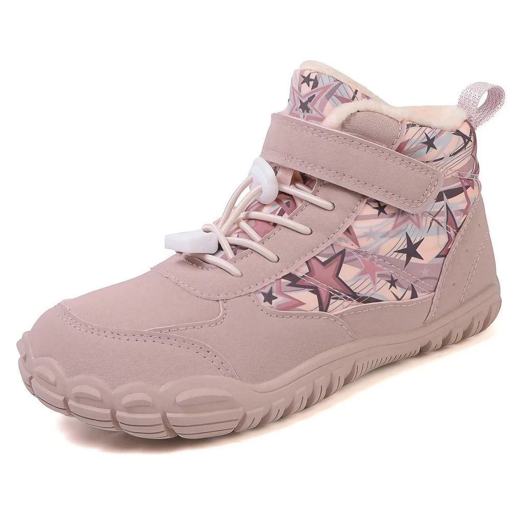 Bottes de neige enfant fourrées, semelle antidérapante, rose
