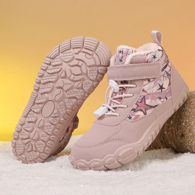 Bottes de neige enfant fourrées, semelle antidérapante