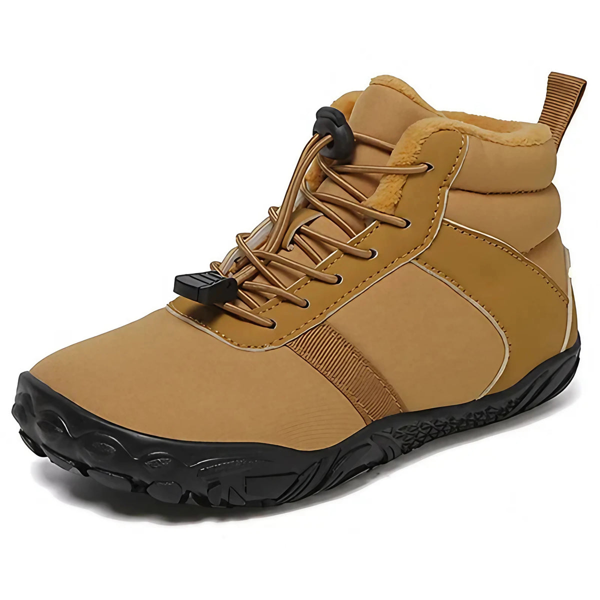 Bottes de neige enfant fourrées, semelle antidérapante, marron