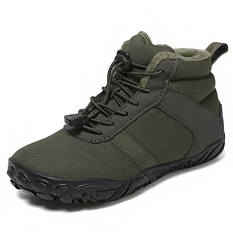 Bottes de neige enfant fourrées, semelle antidérapante, vert