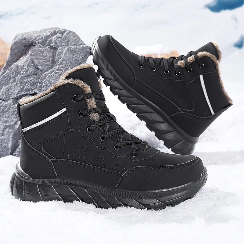 Bottes de neige homme fourrées, semelle antidérapante, 39 au 46
