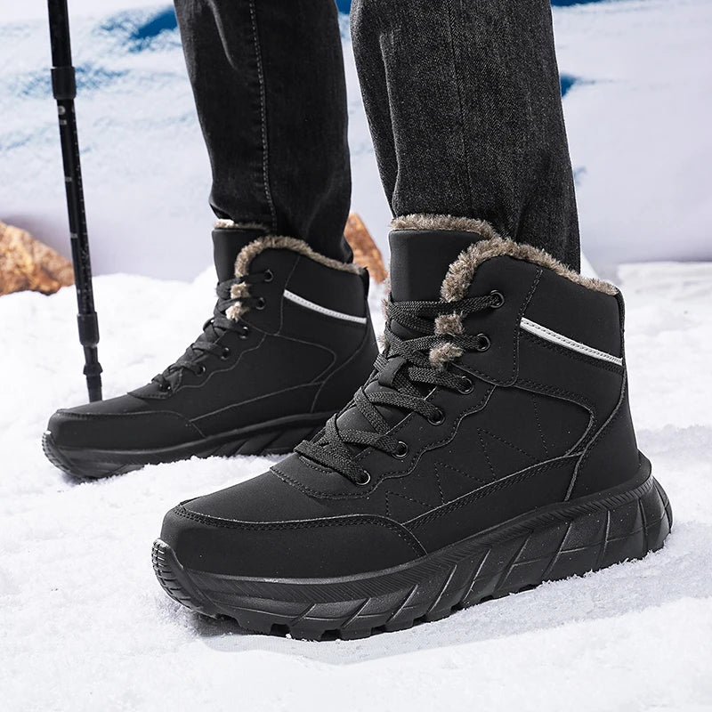 Bottes de neige homme fourrées, semelle antidérapante, 39 au 46