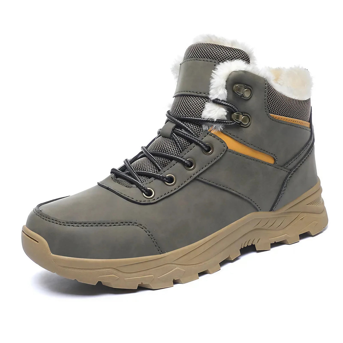 Bottes de neige montantes unisexe, doublure chaude, du 39 au 48, gris