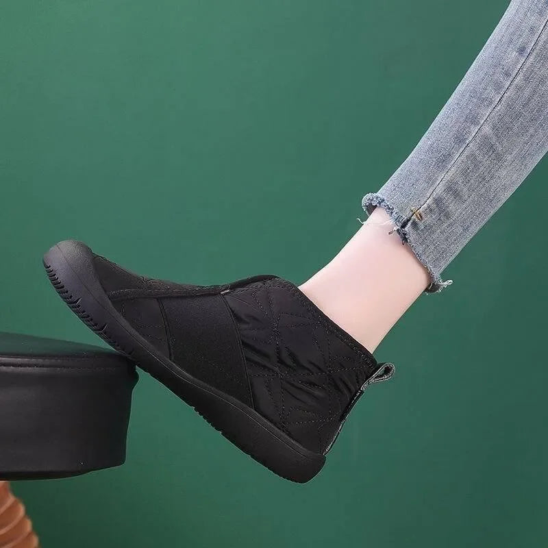 Bottes de neige femme matelassées, imperméables, doublure peluche
