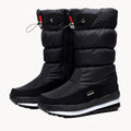 Bottes de neige femme imperméables, doublure chaude, zip, noir