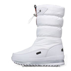 Bottes de neige femme imperméables, doublure chaude, zip