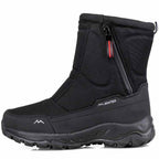 Bottes de neige homme fourrées à enfiler, semelle caoutchouc, noir, version épaisse