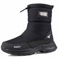 Bottes de neige homme fourrées à enfiler, semelle caoutchouc, noir