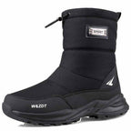 Bottes de neige homme fourrées à enfiler, semelle caoutchouc, noir