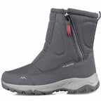 Bottes de neige homme fourrées à enfiler, semelle caoutchouc, gris sombre