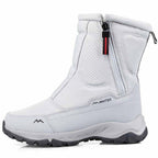Bottes de neige homme fourrées à enfiler, semelle caoutchouc, gris clair