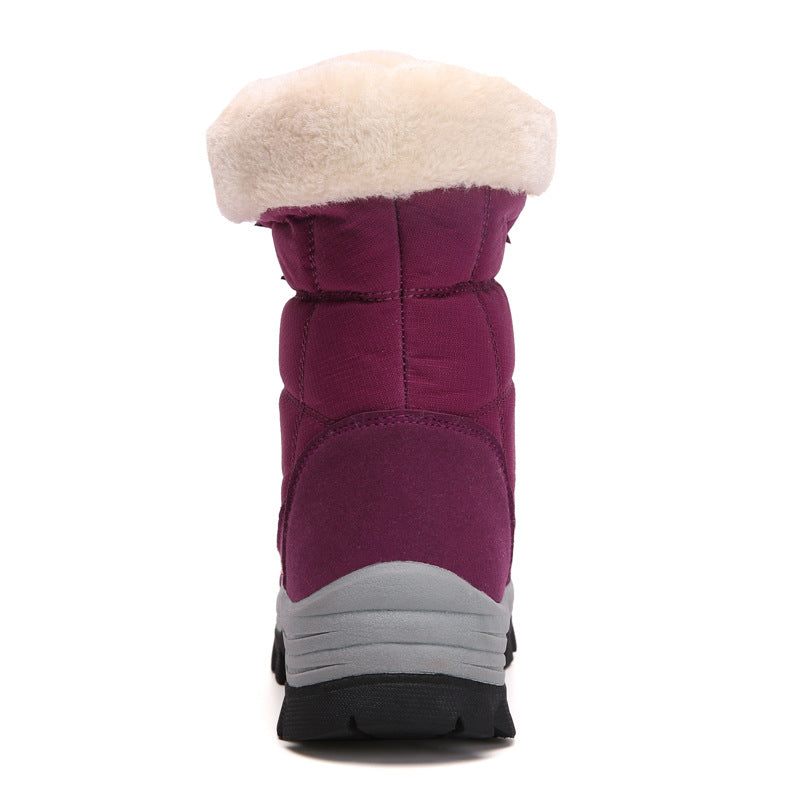 Bottes de neige femme à lacets, tige rembourrée, semelle crantée