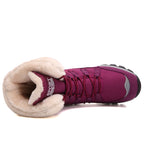 Bottes de neige femme à lacets, tige rembourrée, semelle crantée