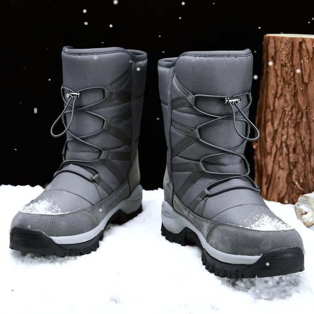 Bottes de neige homme hautes, doublure peluche, imperméables