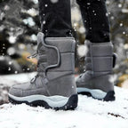 Bottes de neige homme hautes, doublure peluche, imperméables