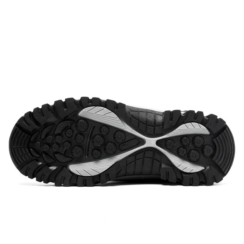 Bottes de neige homme hautes, doublure peluche, imperméables