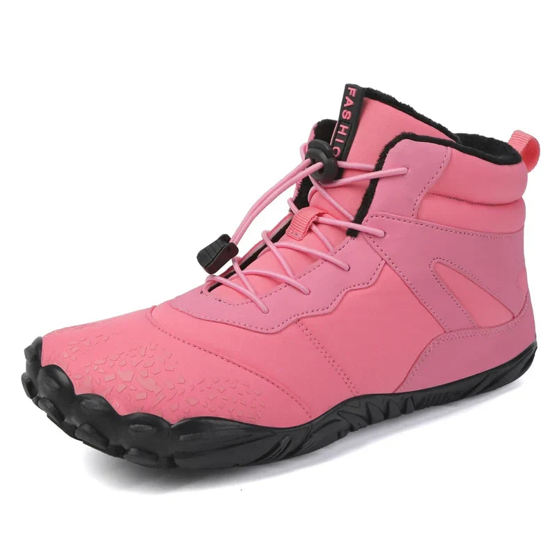 Bottes de neige pieds nus mixtes, doublées, du 36 au 46, rose