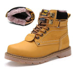 Bottes de neige rétro à lacets, avec ou sans doublure, du 35 au 46, jaune, doublure fourrée