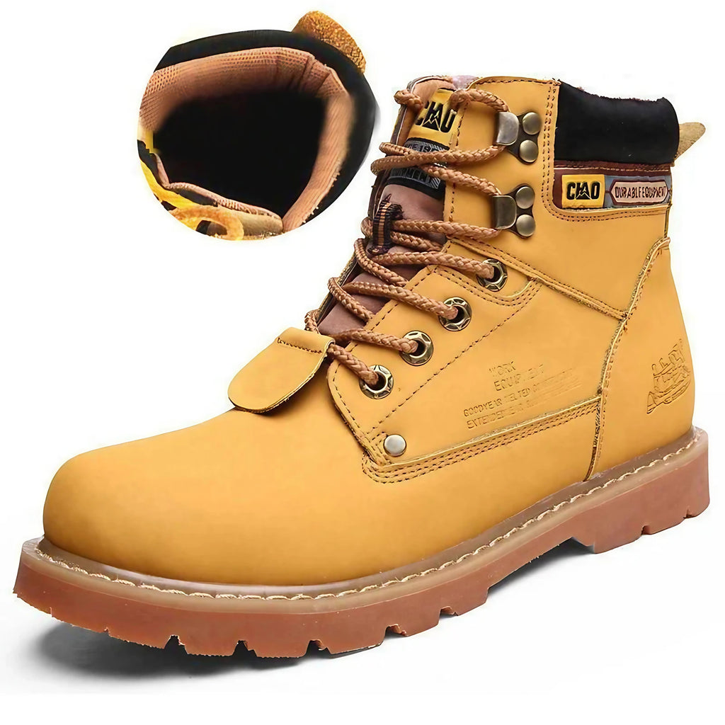 Bottes de neige rétro à lacets, avec ou sans doublure, du 35 au 46, jaune