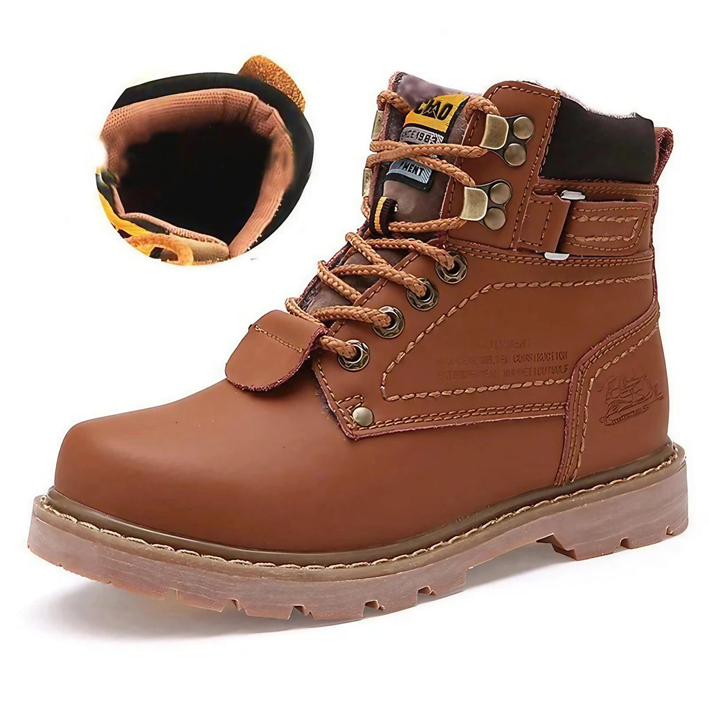 Bottes de neige rétro à lacets, avec ou sans doublure, du 35 au 46, marron