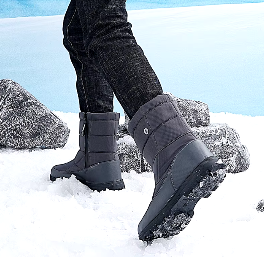 Bottes de neige mixtes mi-mollet, doublure peluche, 36 au 46