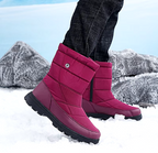Bottes de neige mixtes mi-mollet, doublure peluche, 36 au 46