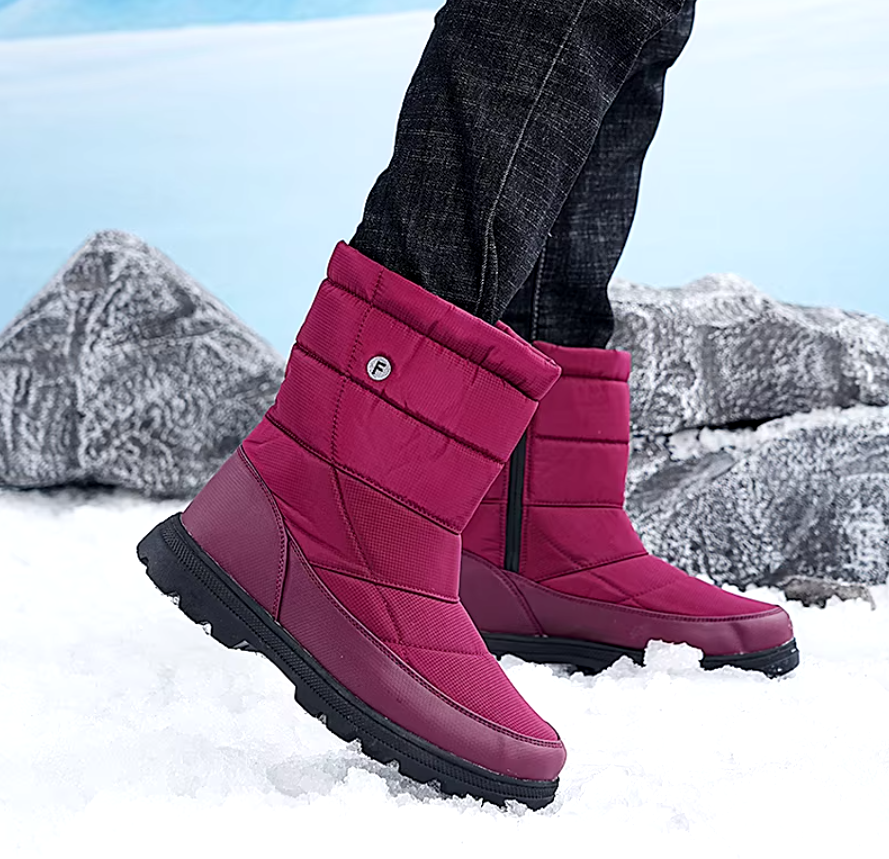 Bottes de neige mixtes mi-mollet, doublure peluche, 36 au 46