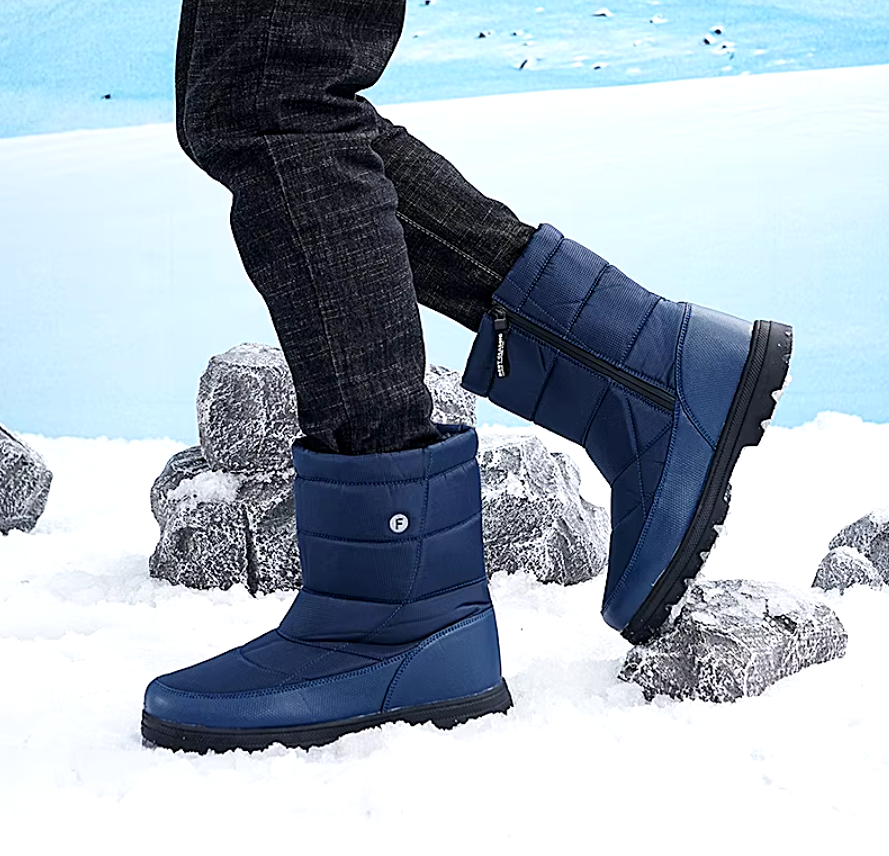 Bottes de neige mixtes mi-mollet, doublure peluche, 36 au 46