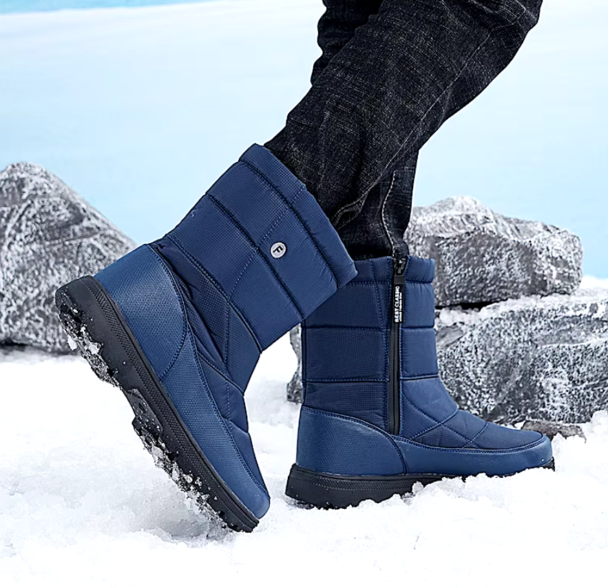 Bottes de neige mixtes mi-mollet, doublure peluche, 36 au 46