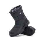 Bottes de neige mixtes mi-mollet, doublure peluche, 36 au 46, noir