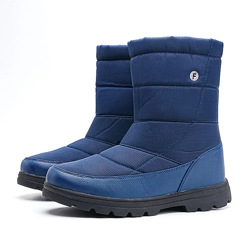Bottes de neige mixtes mi-mollet, doublure peluche, 36 au 46