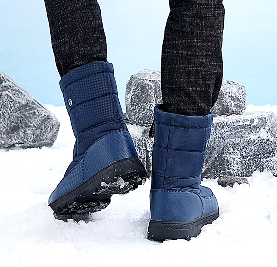 Bottes de neige mixtes mi-mollet, doublure peluche, 36 au 46