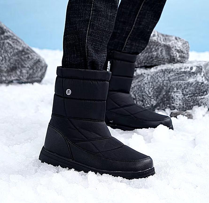 Bottes de neige mixtes mi-mollet, doublure peluche, 36 au 46