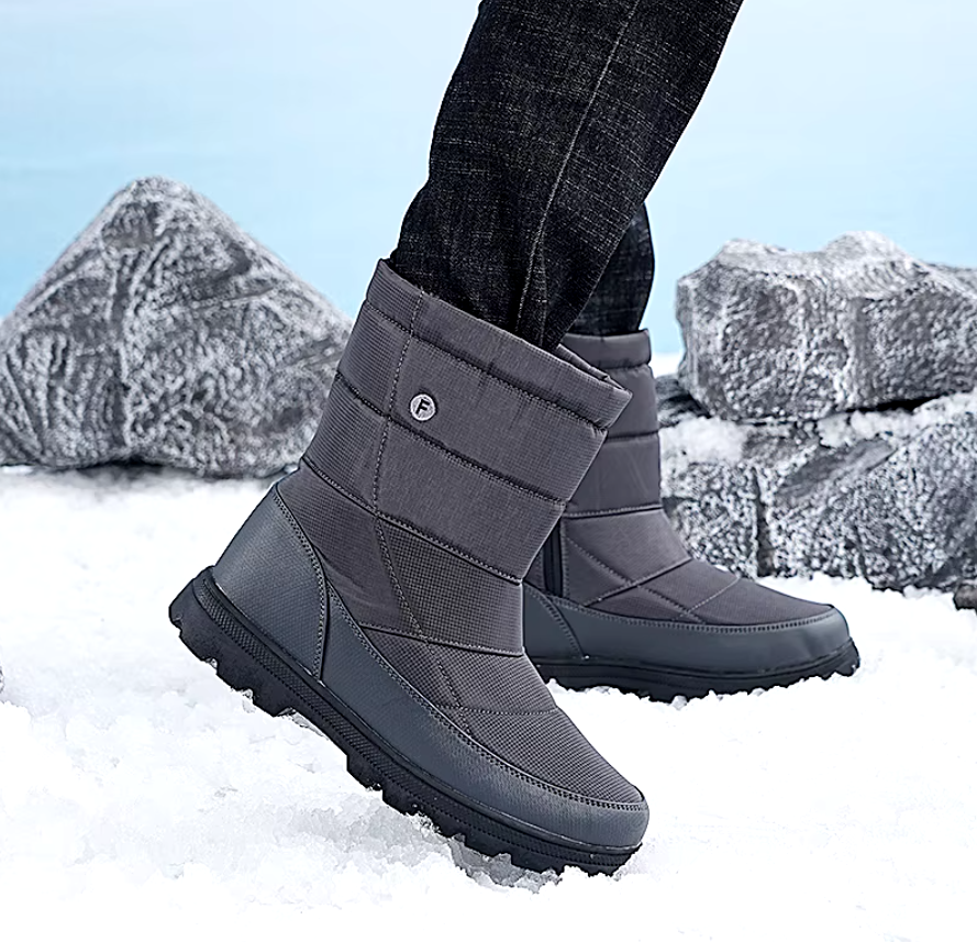 Bottes de neige mixtes mi-mollet, doublure peluche, 36 au 46
