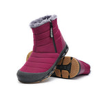 Bottes de neige mixtes imperméables, doublure peluche, 36 au 46, rouge