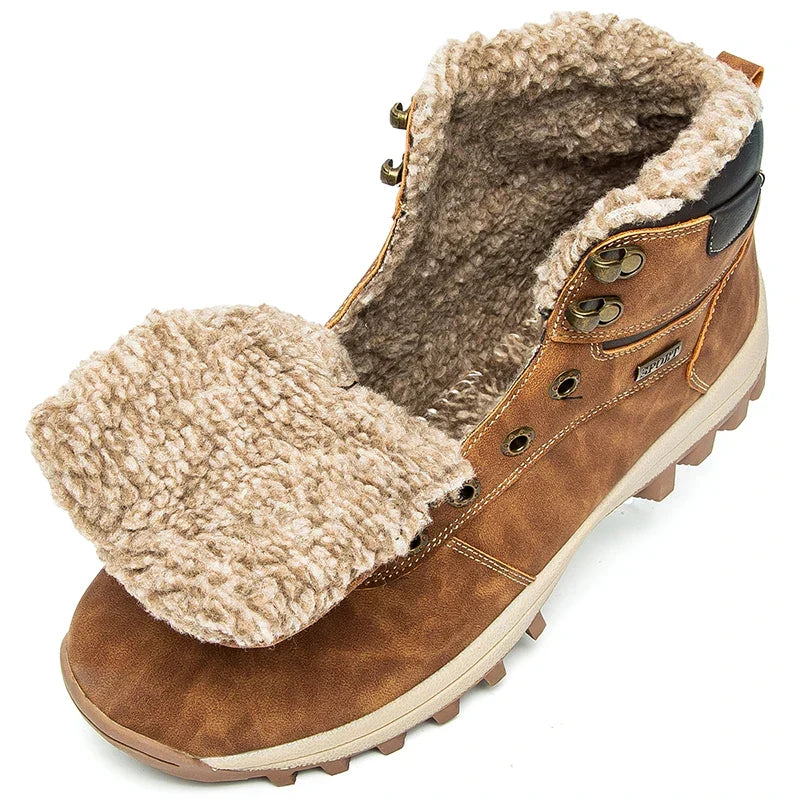 Bottes de neige mixtes imperméables, doublure peluche