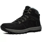 Bottes de neige mixtes imperméables, doublure peluche, noir